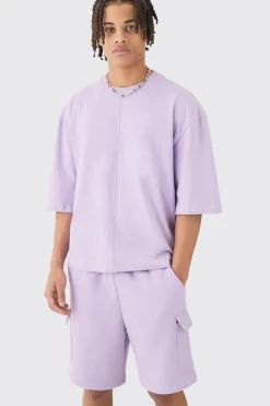 Oversized Boxy Half Sleeve T-shirt & Cargo Short Set | BoohooMAN UK