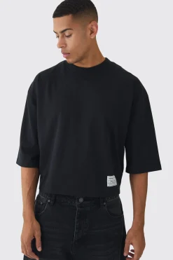 Oversized Boxy Half Sleeve Heavyweight Vintage Wash T-shirt | BoohooMAN UK