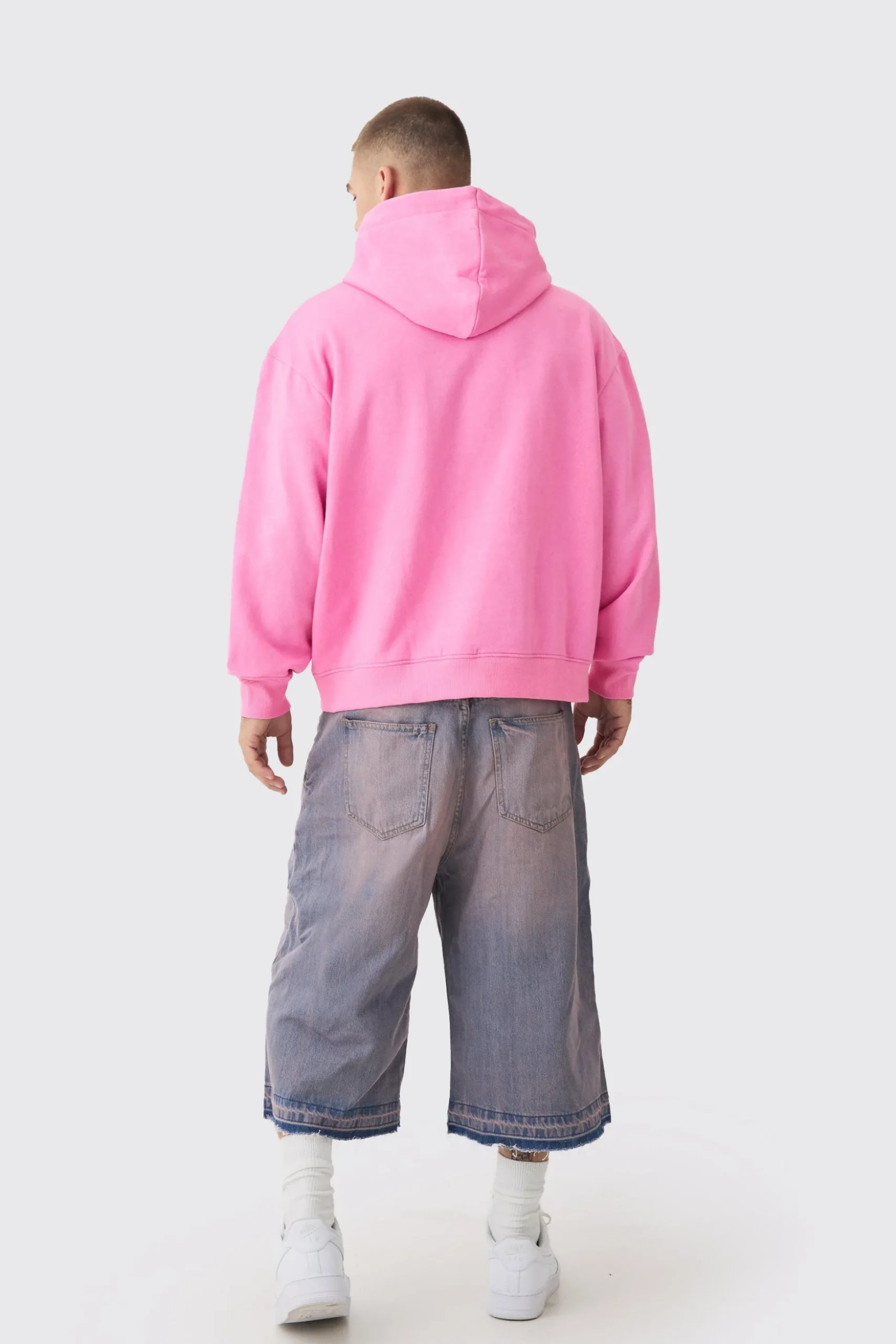 Oversized Boxy Heart Embroidered Hoodie | BoohooMAN UK