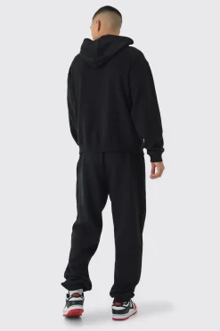 Oversized Boxy Heart Print Tracksuit | BoohooMAN UK