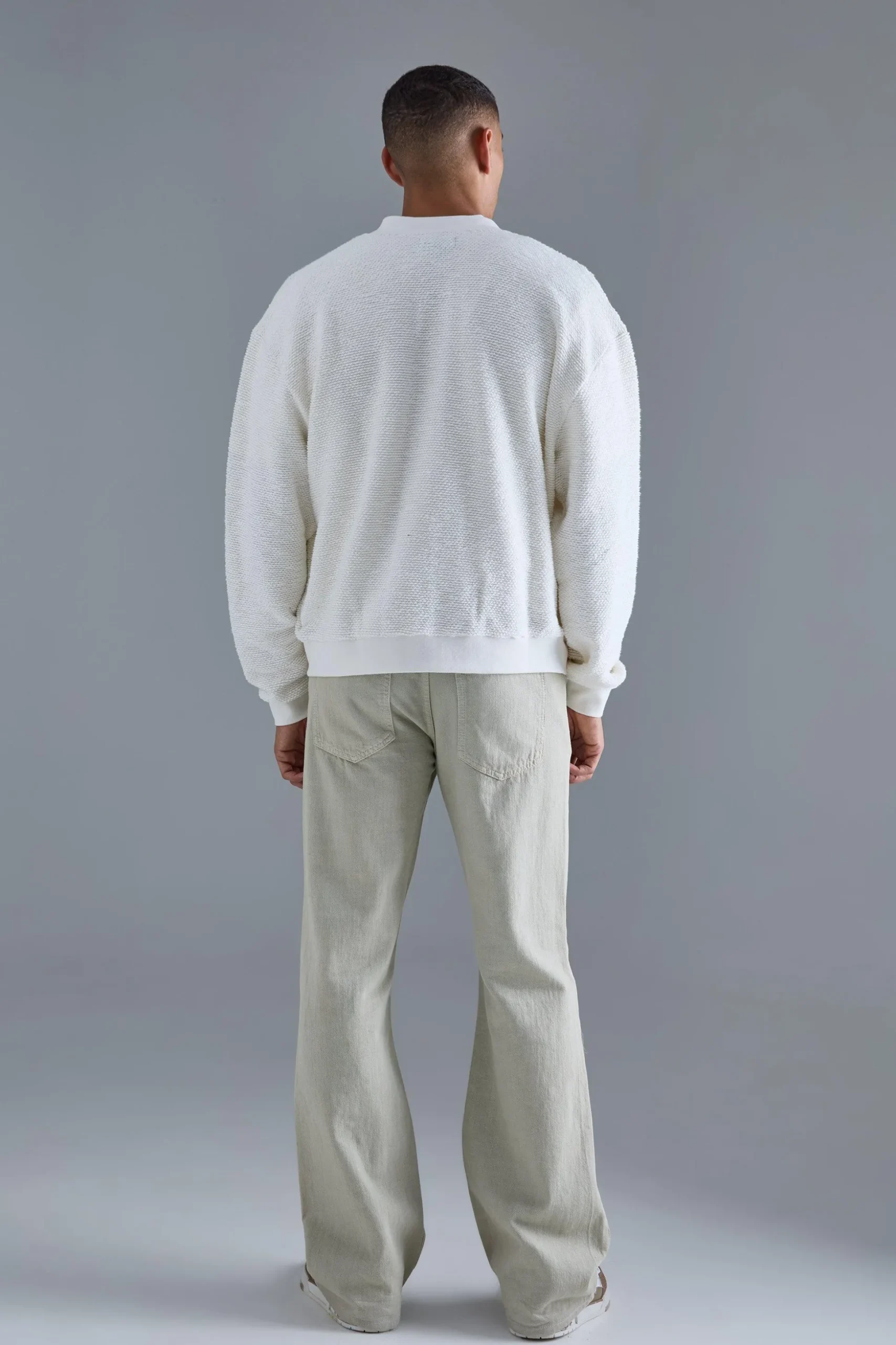 Oversized Boxy Heavy Boucle Bomber Jacket | BoohooMAN UK
