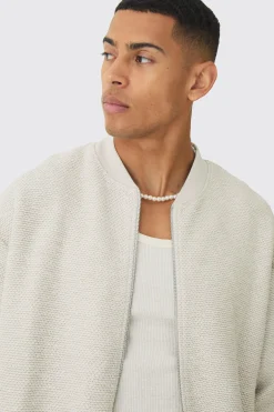 Oversized Boxy Heavy Boucle Bomber Jacket | BoohooMAN UK