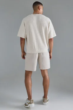 Oversized Boxy Heavy Jumbo Waffle Applique Sweatshirt | BoohooMAN UK
