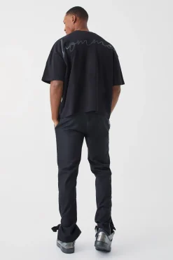 Oversized Boxy Heavyweight Interlock Graphic T-shirt | BoohooMAN UK