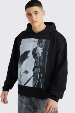 Oversized Boxy Heavyweight Graphic Hoodie | BoohooMAN UK