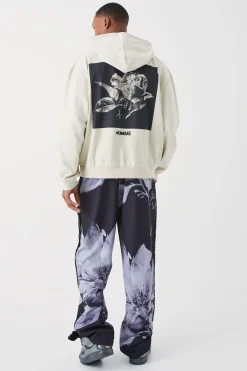 Oversized Boxy Heavyweight Back Graphic Hoodie | BoohooMAN UK