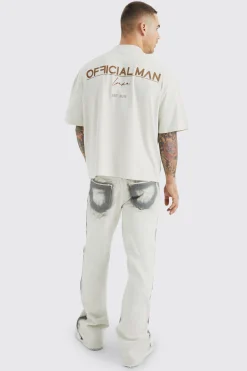 Oversized Boxy Heavyweight Luxe Embroidered T-shirt | BoohooMAN UK