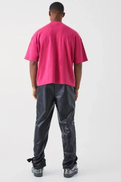 Oversized Boxy Heavyweight Interlock Graphic T-shirt | BoohooMAN UK