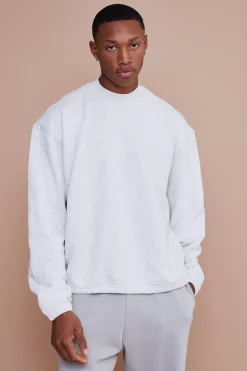Oversized Boxy Heavyweight Sweatshirt | BoohooMAN UK