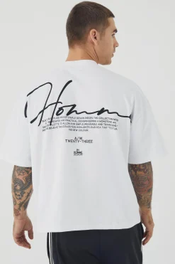 Oversized Boxy Heavyweight Peached Embroidered T-shirt | BoohooMAN UK