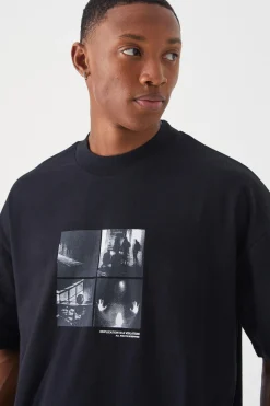 Oversized Boxy Heavyweight Puff Print T-shirt | BoohooMAN UK