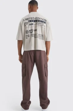 Oversized Boxy Heavyweight Peached Embroidered T-shirt | BoohooMAN UK