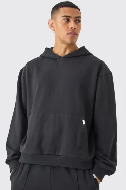 Oversized Boxy Heavyweight Loopback Hoodie | BoohooMAN UK