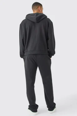 Oversized Boxy Heavyweight Loopback Hoodie | BoohooMAN UK