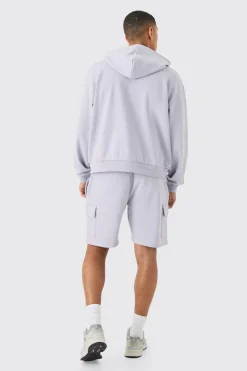 Oversized Boxy Heavyweight Zip Through Hoodie | BoohooMAN UK