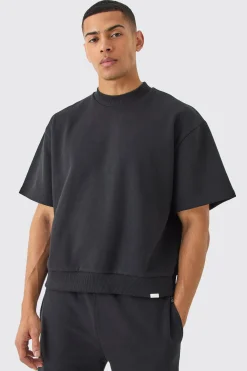 Oversized Boxy Heavyweight Short Sleeve Sweatshirt | BoohooMAN UK
