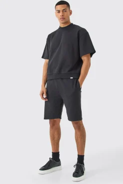 Oversized Boxy Heavyweight Short Sleeve Sweatshirt | BoohooMAN UK