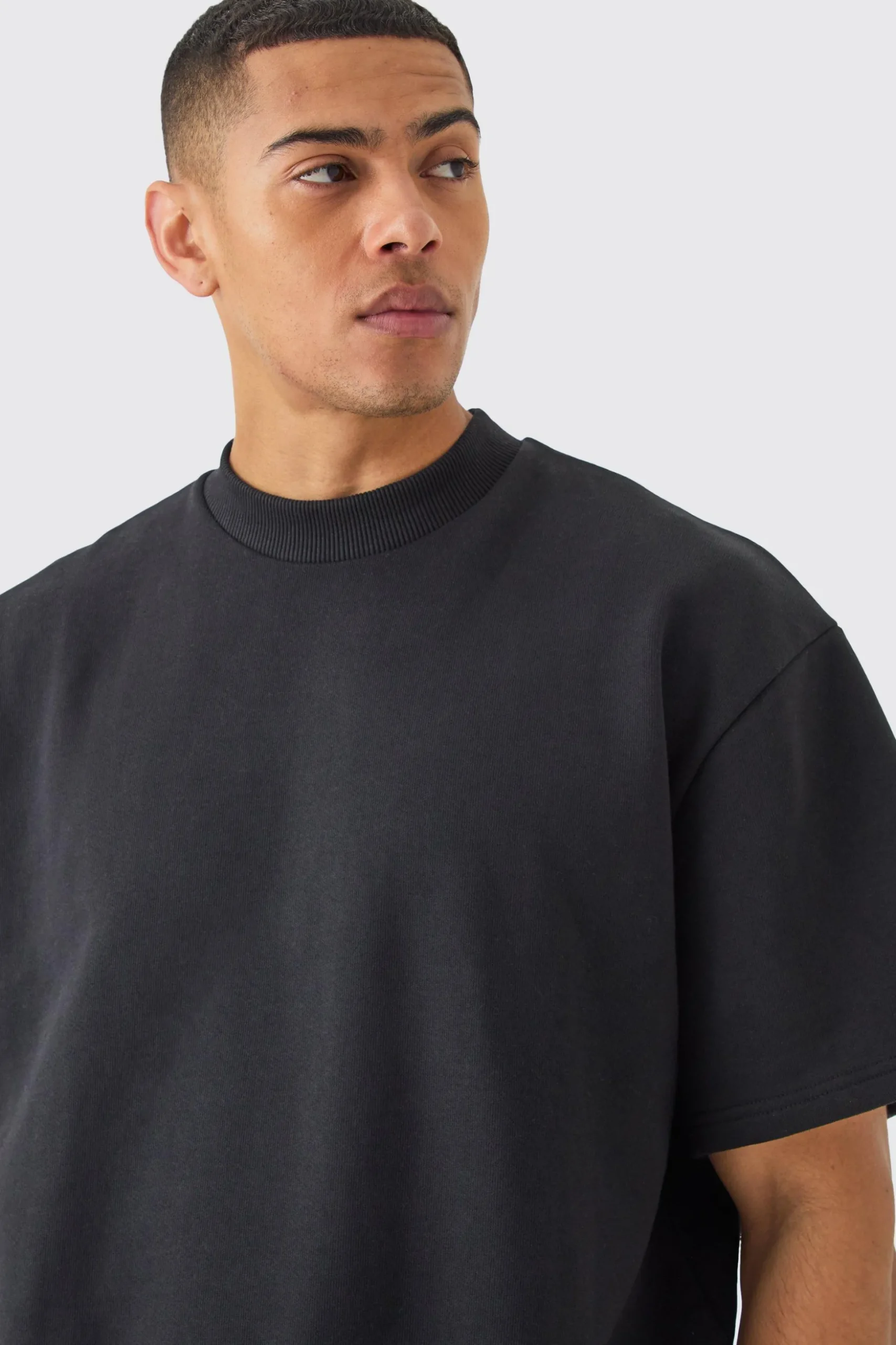 Oversized Boxy Heavyweight Short Sleeve Sweatshirt | BoohooMAN UK