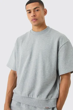 Oversized Boxy Heavyweight Short Sleeve Sweatshirt | BoohooMAN UK