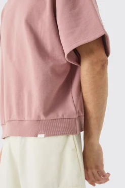 Oversized Boxy Heavyweight Short Sleeve Sweatshirt | BoohooMAN UK