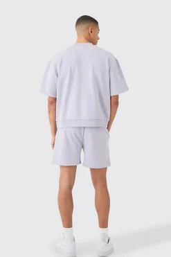 Oversized Boxy Heavyweight Short Sleeve Sweatshirt | BoohooMAN UK