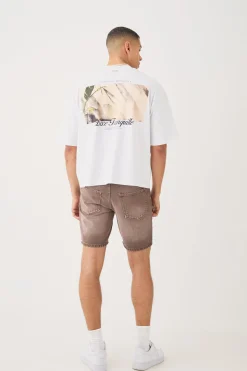 Oversized Boxy Heavyweight Embroidered Puff Print T-shirt | BoohooMAN UK