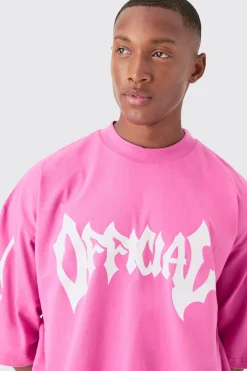 Oversized Boxy Heavyweight Official Applique T-shirt & Short Set | BoohooMAN UK