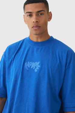 Oversized Boxy Heavyweight Embroidered Faux Layer T-shirt | BoohooMAN UK