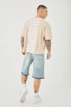 Oversized Boxy Heavyweight Worldwide Back Graphic T-shirt | BoohooMAN UK