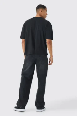 Oversized Boxy Homme Cross Print T-Shirt | BoohooMAN UK