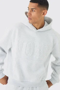 Oversized Boxy Homme Emboss Tracksuit | BoohooMAN UK