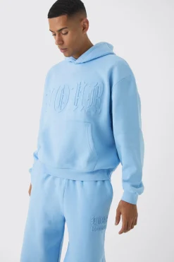 Oversized Boxy Homme Emboss Tracksuit | BoohooMAN UK