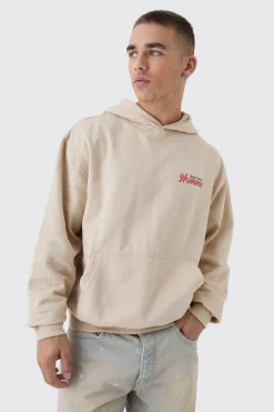Oversized Boxy Homme Floral Back Print Hoodie | BoohooMAN UK