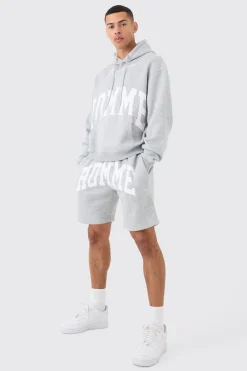 Oversized Boxy Homme Hooded Short Tracksuit | BoohooMAN UK
