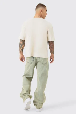 Oversized Boxy Homme Landscape Print Wash T-shirt | BoohooMAN UK