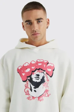 Oversized Boxy Homme Print Hoodie | BoohooMAN UK