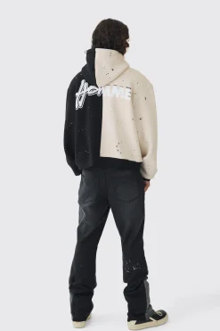 Oversized Boxy Homme Renaissance Spliced Print Hoodie | BoohooMAN UK