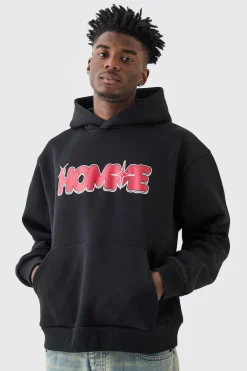 Oversized Boxy Homme Star Hoodie | BoohooMAN UK