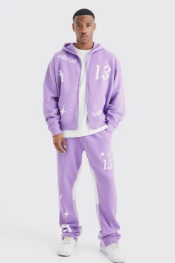 Oversized Boxy Hooded Gusset Tracksuit | BoohooMAN UK
