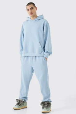 Oversized Boxy Hooded Tracksuit | BoohooMAN UK