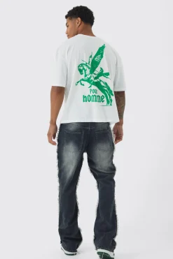 Oversized Boxy Horse Back Print T-Shirt | BoohooMAN UK