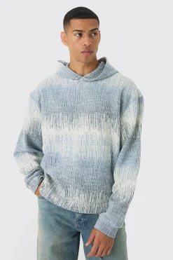 Oversized Boxy Jacquard Hoodie | BoohooMAN UK