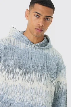 Oversized Boxy Jacquard Hoodie | BoohooMAN UK