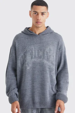 Oversized Boxy Jacquard Knit Jumper | BoohooMAN UK