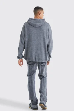 Oversized Boxy Jacquard Knit Jumper | BoohooMAN UK