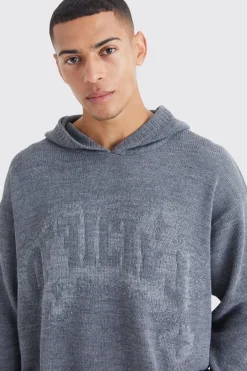 Oversized Boxy Jacquard Knit Jumper | BoohooMAN UK