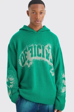 Oversized Boxy Jacquard Knit Jumper | BoohooMAN UK
