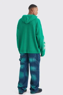 Oversized Boxy Jacquard Knit Jumper | BoohooMAN UK