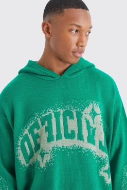 Oversized Boxy Jacquard Knit Jumper | BoohooMAN UK