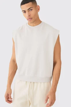 Oversized Boxy Jersey Sweat Tank | BoohooMAN UK